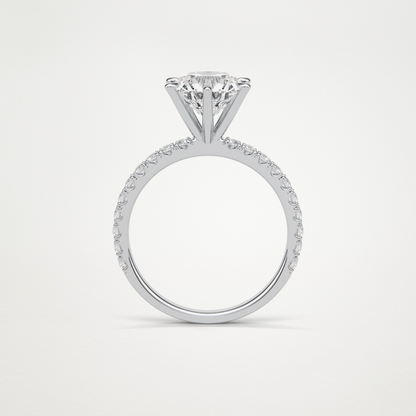 Round Pave Engagement Ring – 2.30 CT Lab-Created Brilliance in 10K/14K/18K Gold