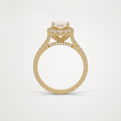 Marquise Halo & Pave Engagement Ring – 1.58 CT Lab-Created Brilliance in 10K/14K/18K Gold