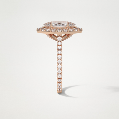 Marquise Halo & Pave Engagement Ring – 1.58 CT Lab-Created Brilliance in 10K/14K/18K Gold