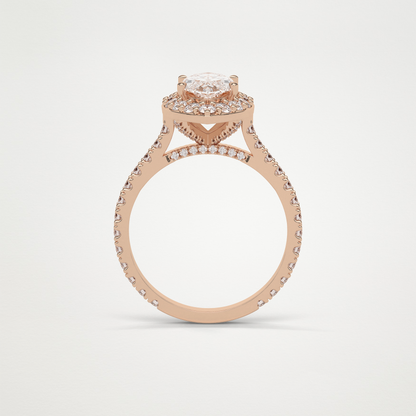 Marquise Halo & Pave Engagement Ring – 1.58 CT Lab-Created Brilliance in 10K/14K/18K Gold