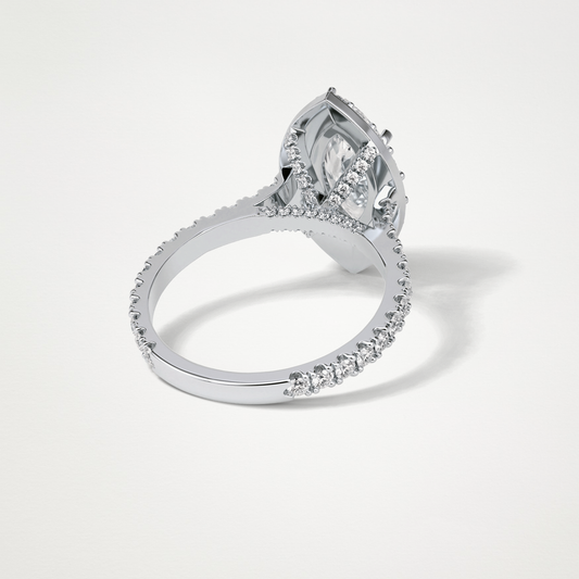 Marquise Halo & Pave Engagement Ring – 1.58 CT Lab-Created Brilliance in 10K/14K/18K Gold