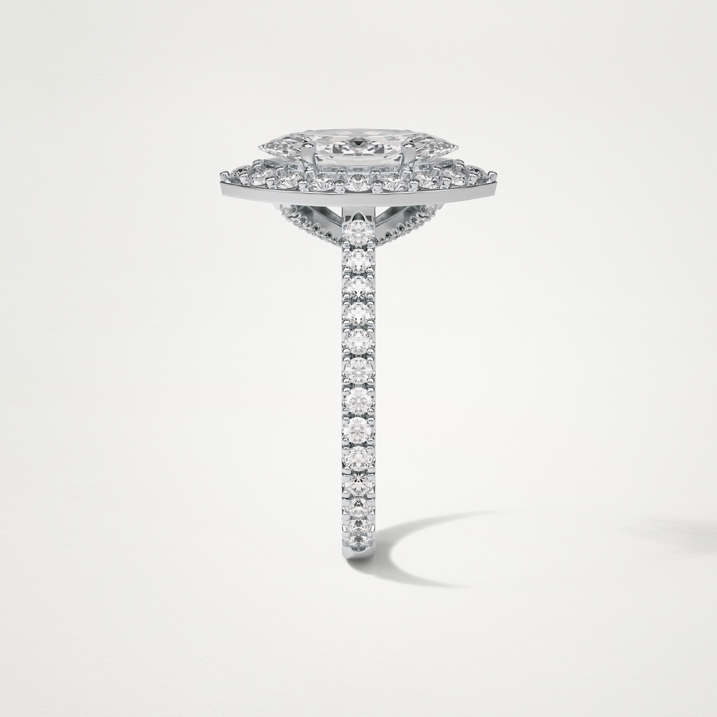 Marquise Halo & Pave Engagement Ring – 1.58 CT Lab-Created Brilliance in 10K/14K/18K Gold