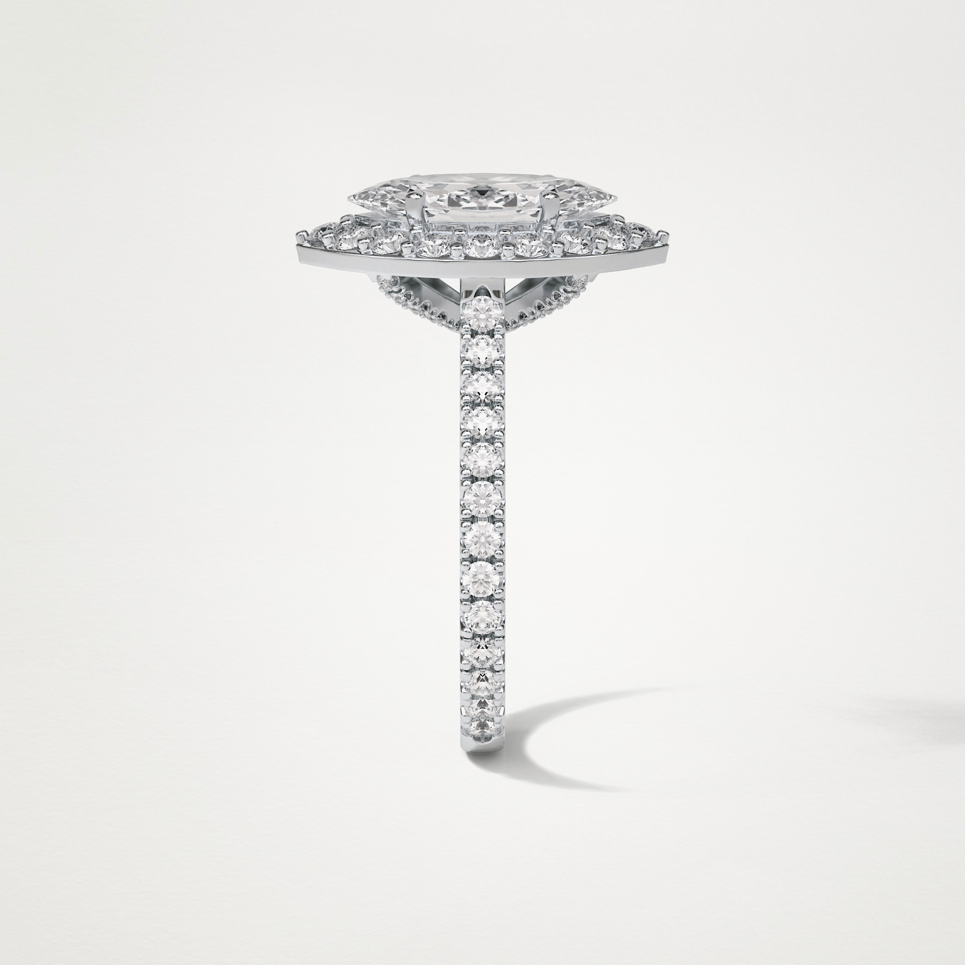 Marquise Halo & Pave Engagement Ring – 1.58 CT Lab-Created Brilliance in 10K/14K/18K Gold
