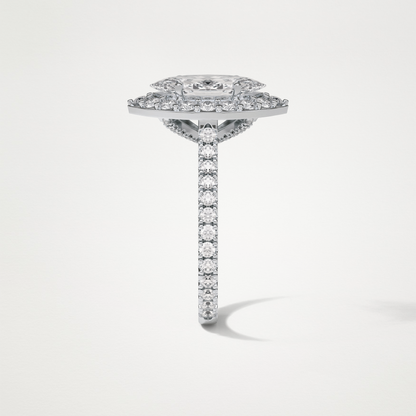 Marquise Halo & Pave Engagement Ring – 1.58 CT Lab-Created Brilliance in 10K/14K/18K Gold