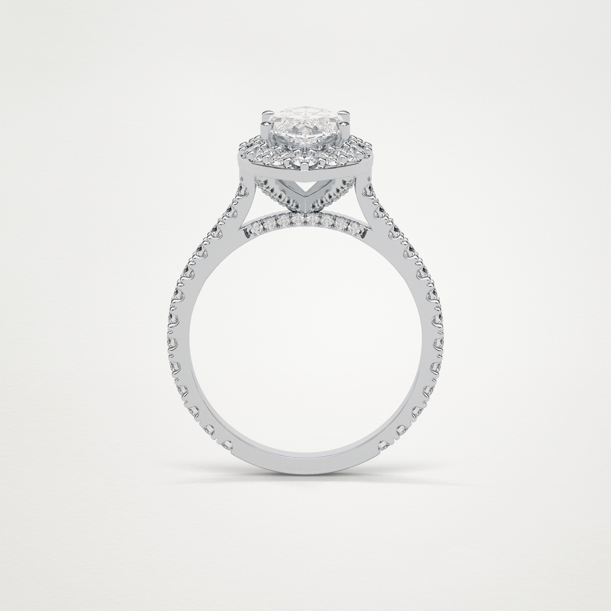 Marquise Halo & Pave Engagement Ring – 1.58 CT Lab-Created Brilliance in 10K/14K/18K Gold