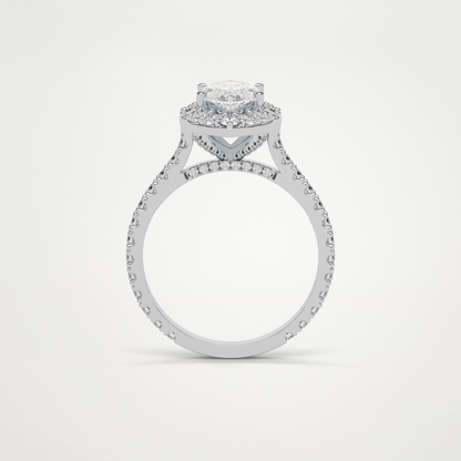 Marquise Halo & Pave Engagement Ring – 1.58 CT Lab-Created Brilliance in 10K/14K/18K Gold