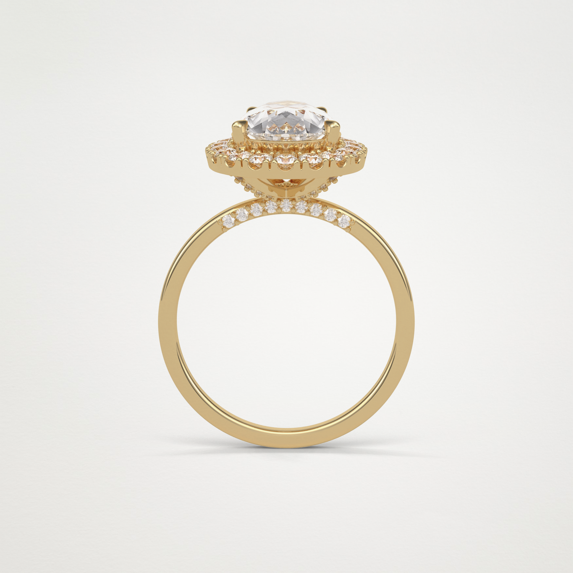Pear Halo Engagement Ring – 3.10CT  Lab-Created Brilliance in 10K/14K/18K Gold