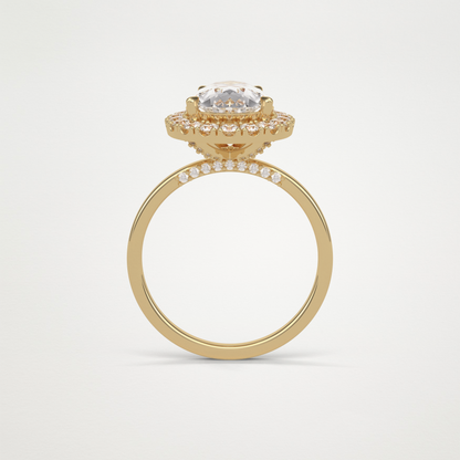 Pear Halo Engagement Ring – 3.10CT  Lab-Created Brilliance in 10K/14K/18K Gold