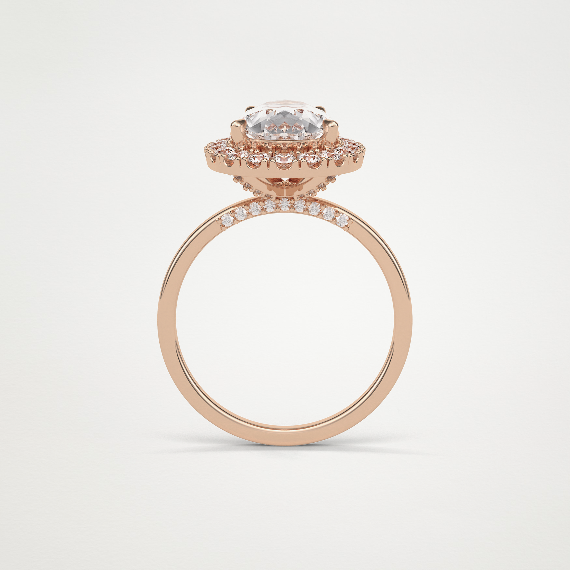 Pear Halo Engagement Ring – 3.10CT  Lab-Created Brilliance in 10K/14K/18K Gold