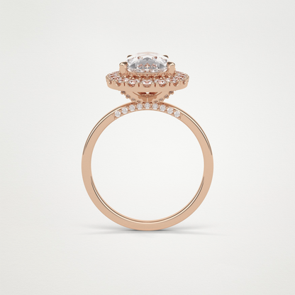 Pear Halo Engagement Ring – 3.10CT  Lab-Created Brilliance in 10K/14K/18K Gold