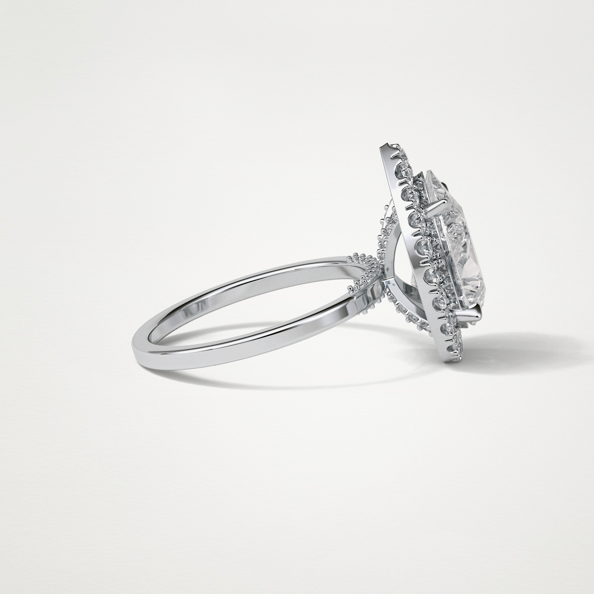 Pear Halo Engagement Ring – 3.10CT  Lab-Created Brilliance in 10K/14K/18K Gold