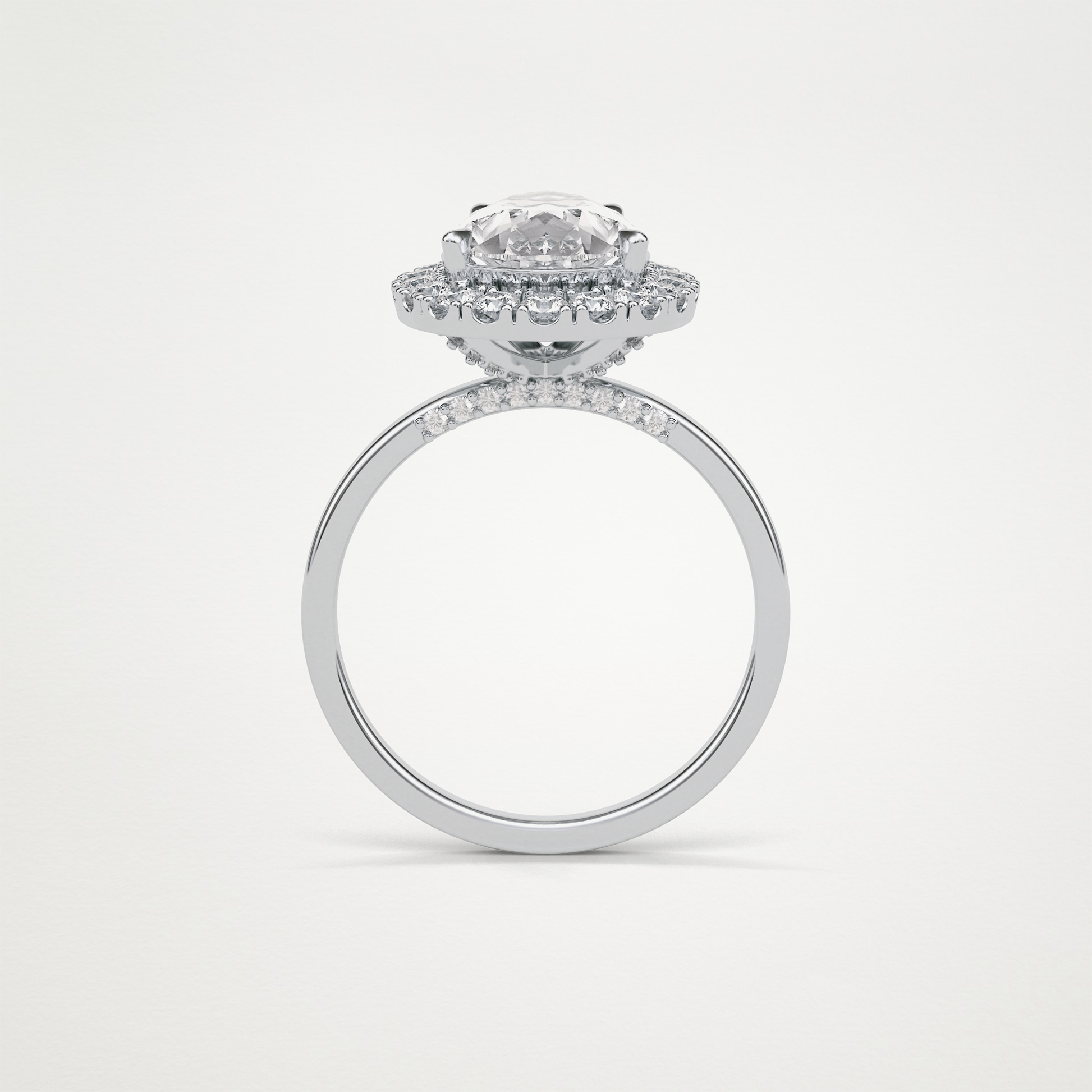 Pear Halo Engagement Ring – 3.10CT  Lab-Created Brilliance in 10K/14K/18K Gold