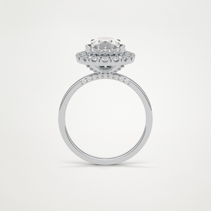 Pear Halo Engagement Ring – 3.10CT  Lab-Created Brilliance in 10K/14K/18K Gold