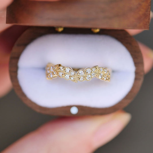 0.25 TCW Round Shaped Half Eternity Lab Grown Diamond Wedding Band