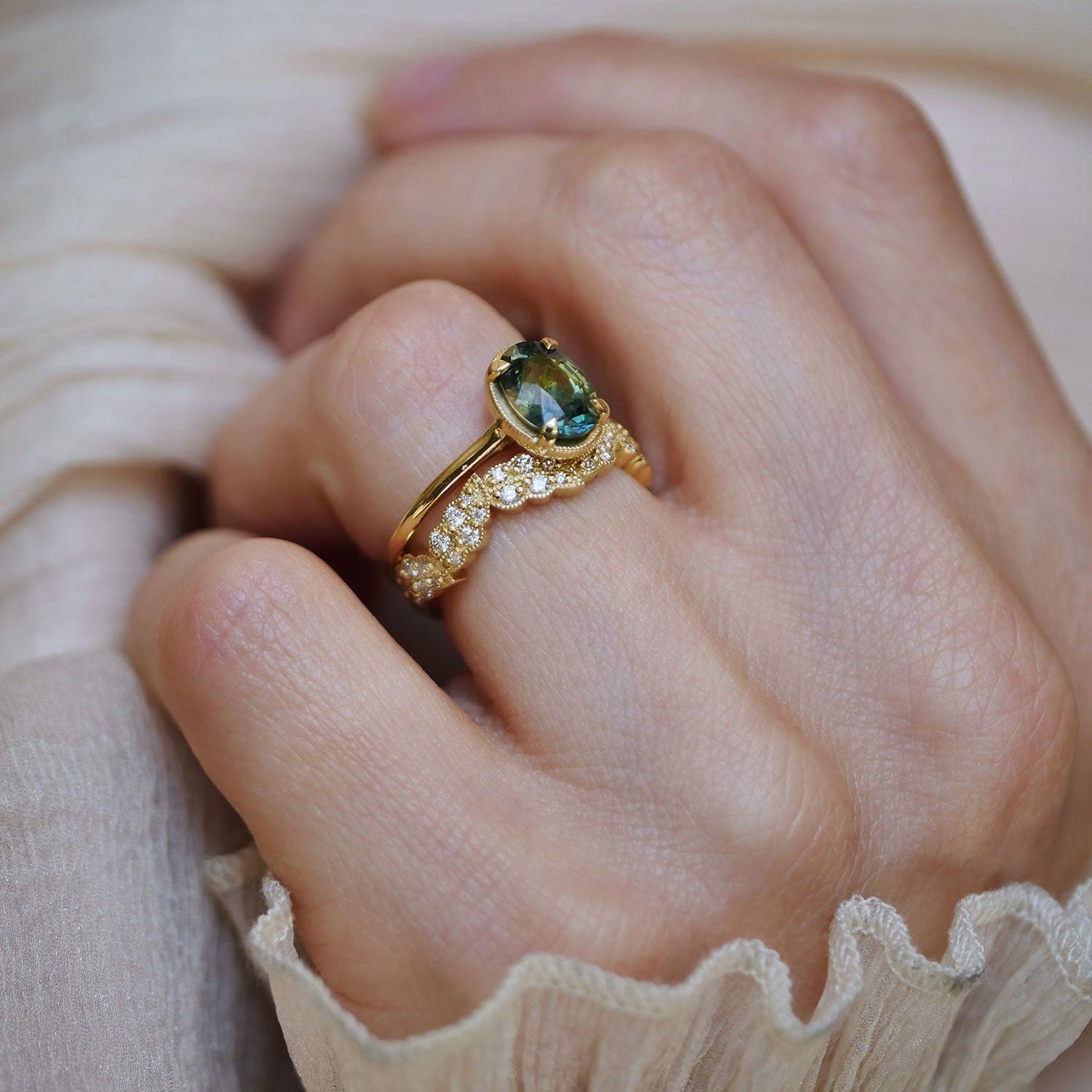 0.25 TCW Round Shaped Half Eternity Lab Grown Diamond Wedding Band