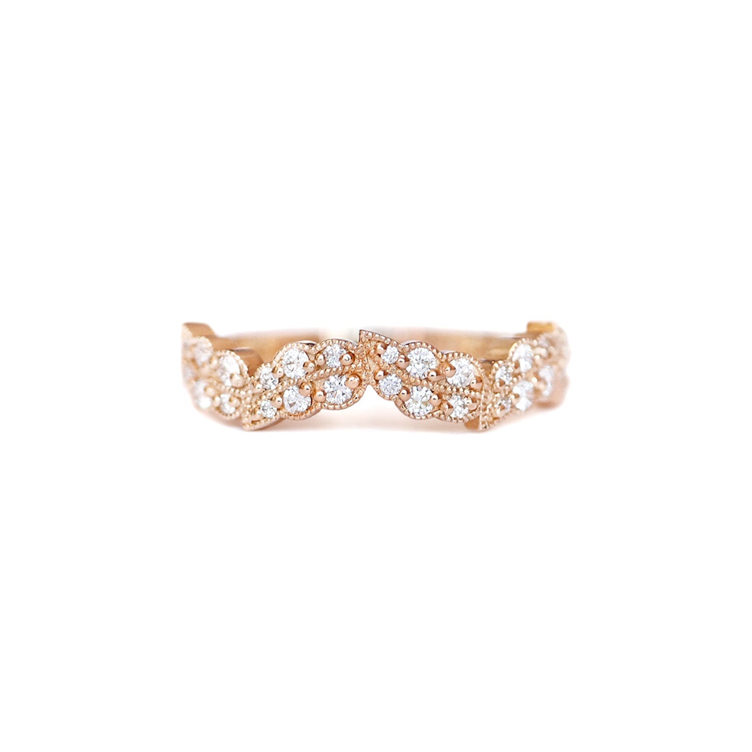 0.25 TCW Round Shaped Half Eternity Lab Grown Diamond Wedding Band