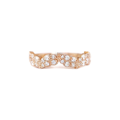 0.25 TCW Round Shaped Half Eternity Lab Grown Diamond Wedding Band