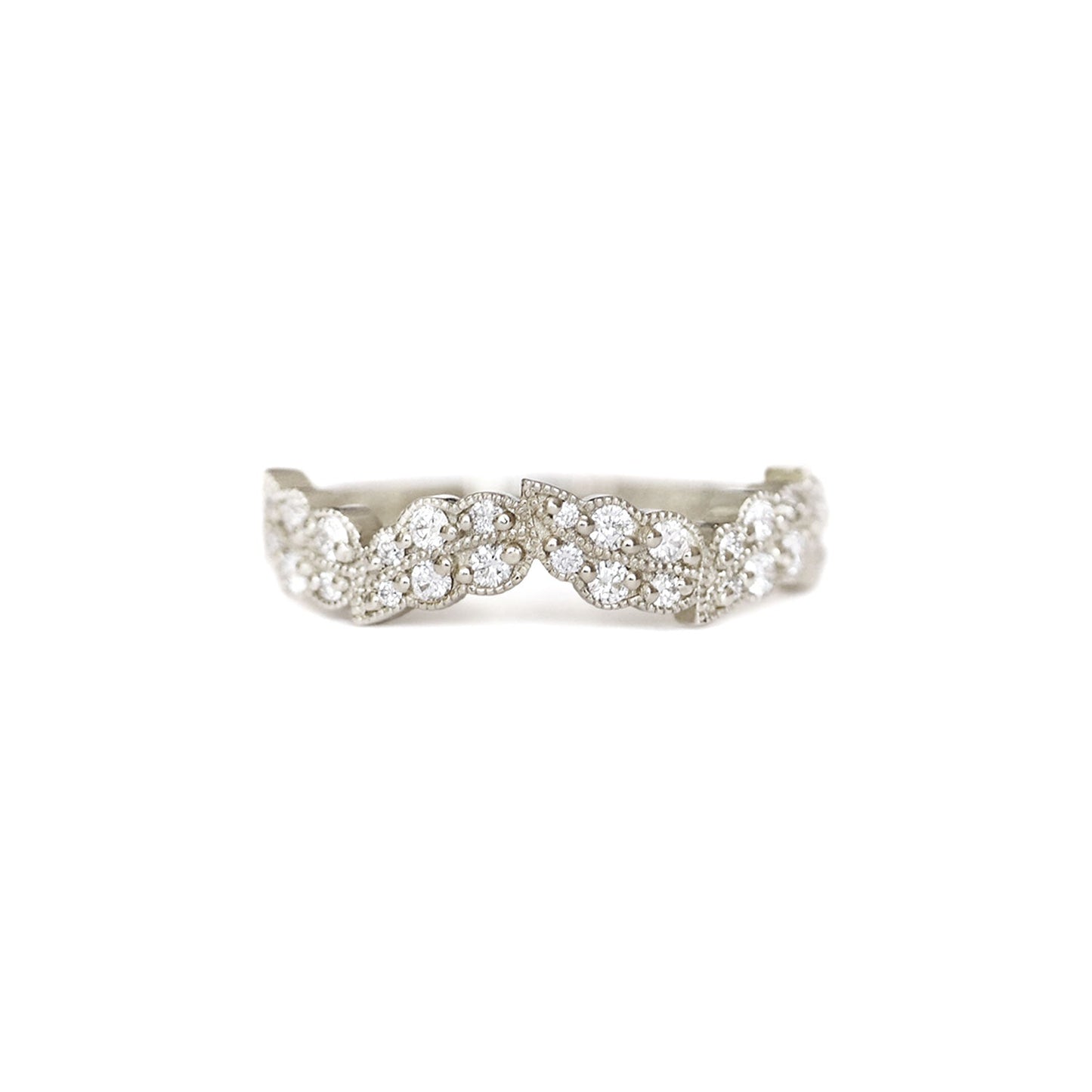 0.25 TCW Round Shaped Half Eternity Lab Grown Diamond Wedding Band