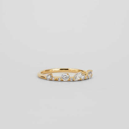 0.29 TCW Pear, Round & Marquise Shaped Multi Stone Moissanite Wedding Band