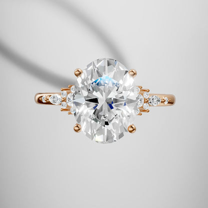 Marquise Shaped Three Stone Lab Grown Diamond Engagement Ring