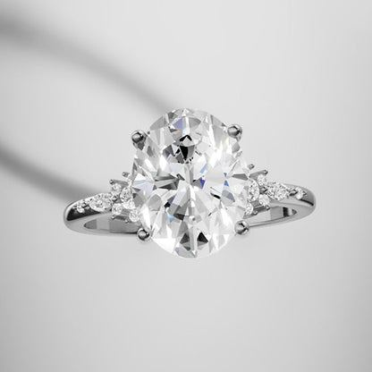 Marquise Shaped Three Stone Lab Grown Diamond Engagement Ring