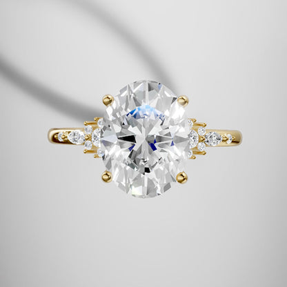 Marquise Shaped Three Stone Lab Grown Diamond Engagement Ring