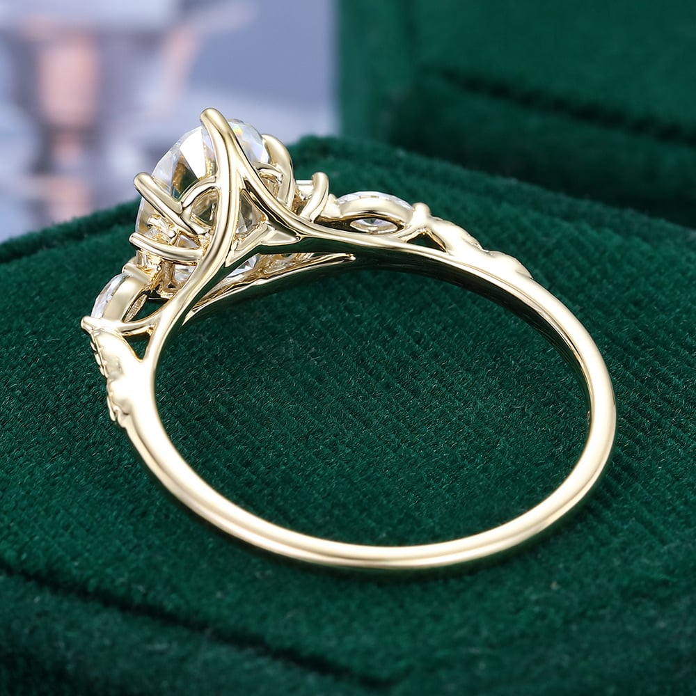 2.5 CT Oval Shaped Nature Inspired Moissanite Engagement Ring