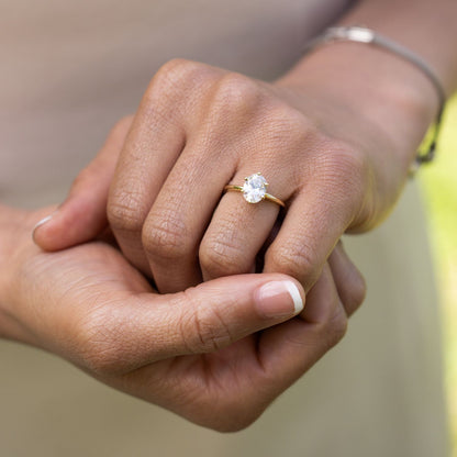 Marquise Shaped Three Stone Lab Grown Diamond Engagement Ring