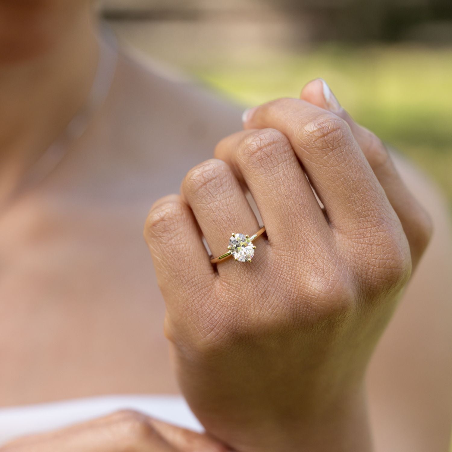 Marquise Shaped Three Stone Lab Grown Diamond Engagement Ring