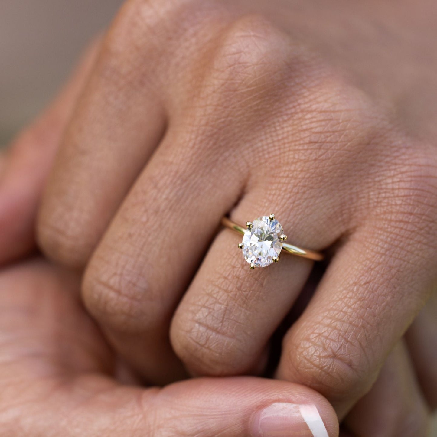 Marquise Shaped Three Stone Lab Grown Diamond Engagement Ring