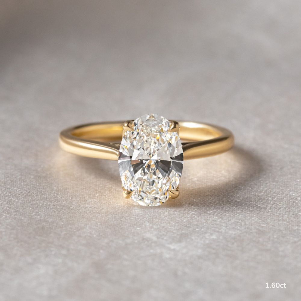 Marquise Shaped Three Stone Lab Grown Diamond Engagement Ring