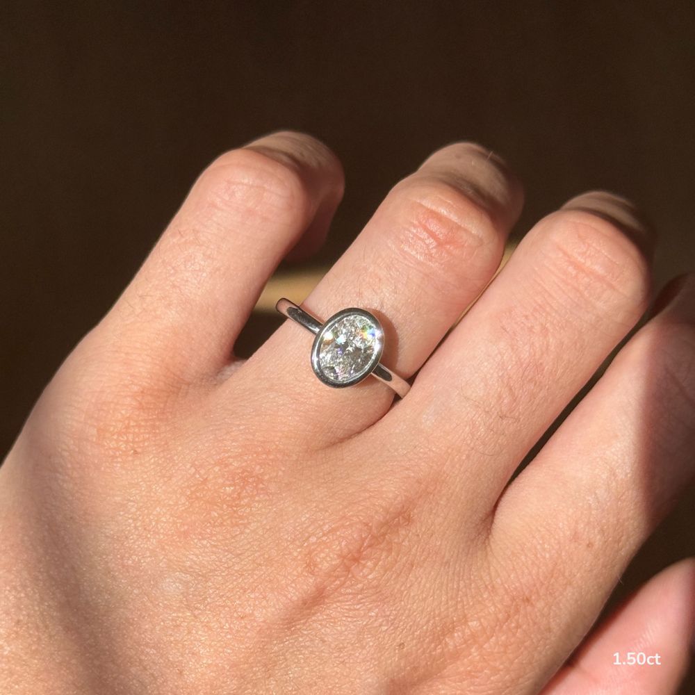 Marquise Shaped Three Stone Lab Grown Diamond Engagement Ring