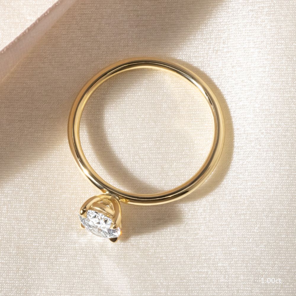 Marquise Shaped Three Stone Lab Grown Diamond Engagement Ring