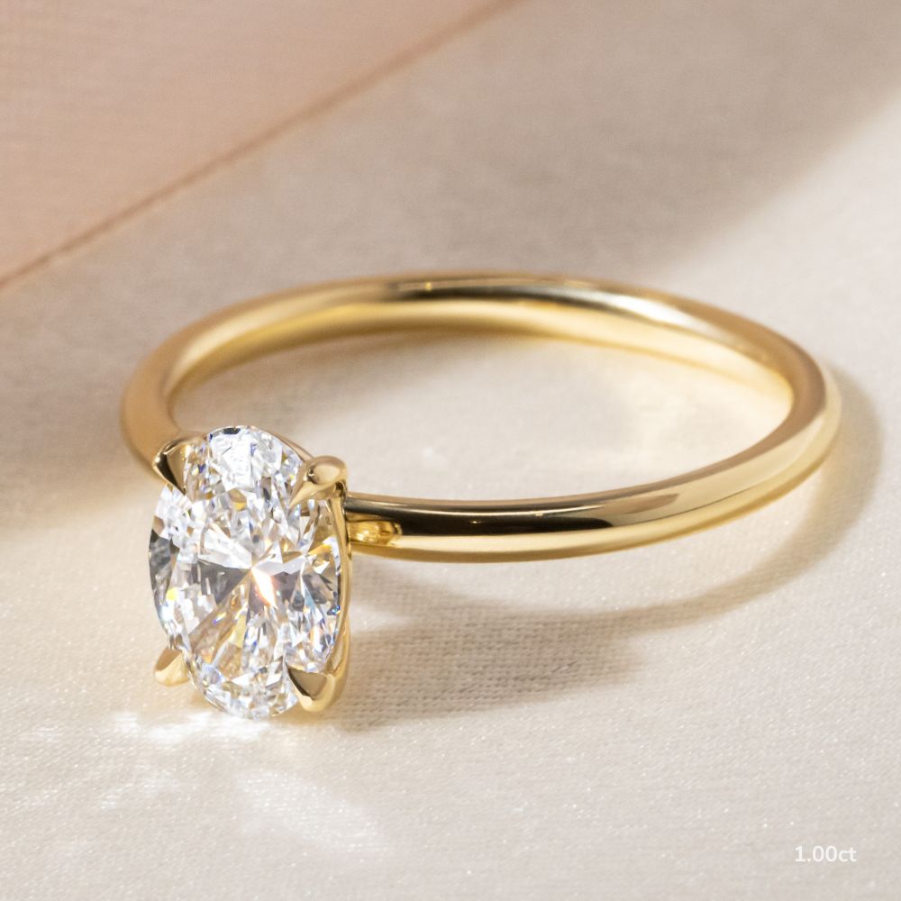 Marquise Shaped Three Stone Lab Grown Diamond Engagement Ring