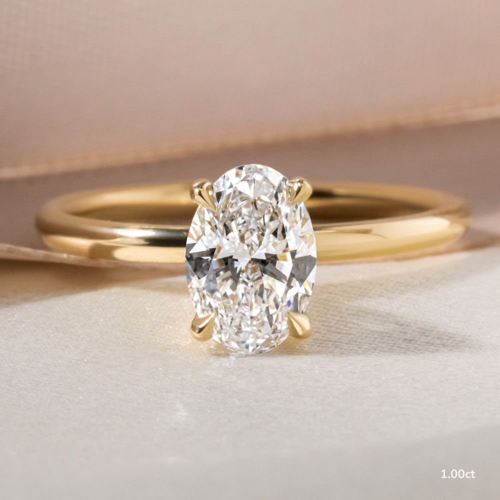 Marquise Shaped Three Stone Lab Grown Diamond Engagement Ring
