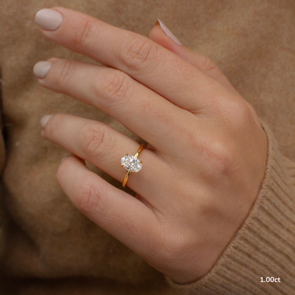 Marquise Shaped Three Stone Lab Grown Diamond Engagement Ring