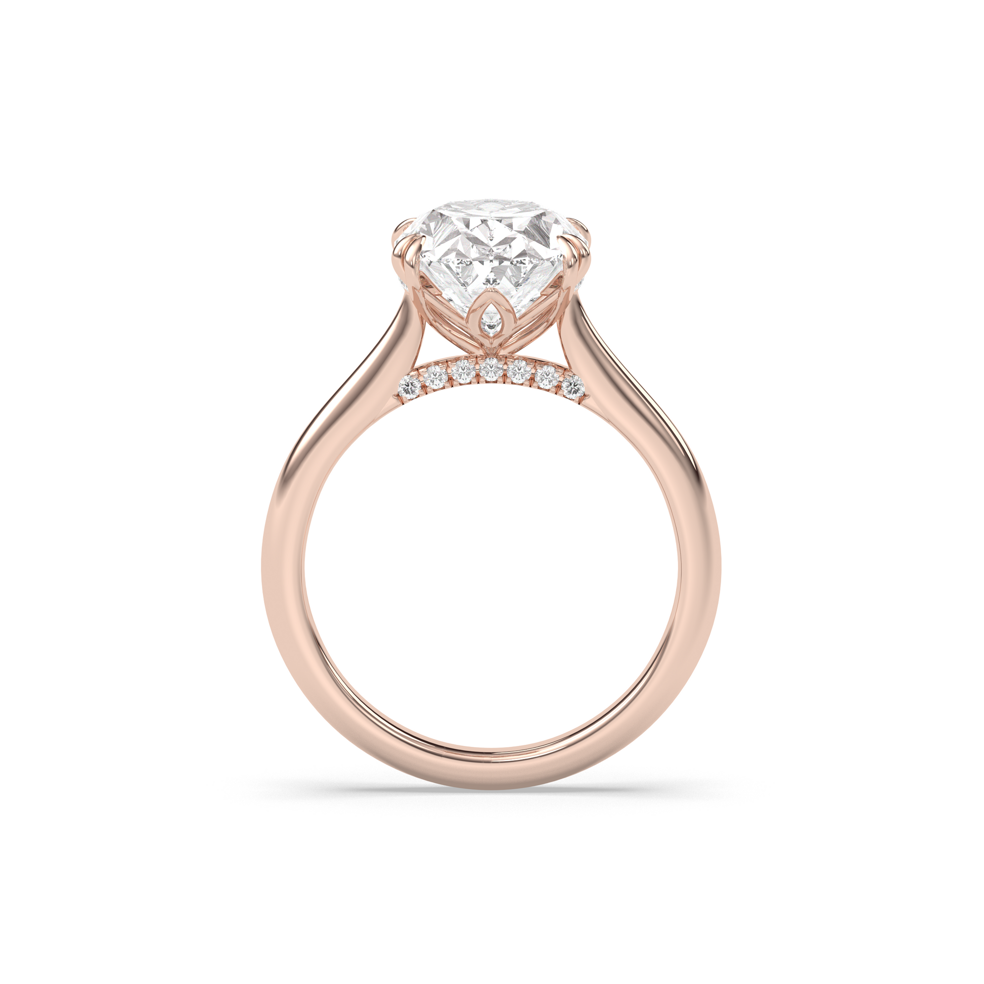 Marquise Shaped Three Stone Lab Grown Diamond Engagement Ring