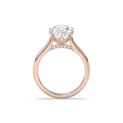 Marquise Shaped Three Stone Lab Grown Diamond Engagement Ring