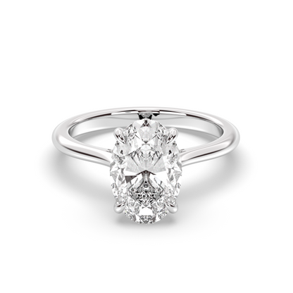 Marquise Shaped Three Stone Lab Grown Diamond Engagement Ring