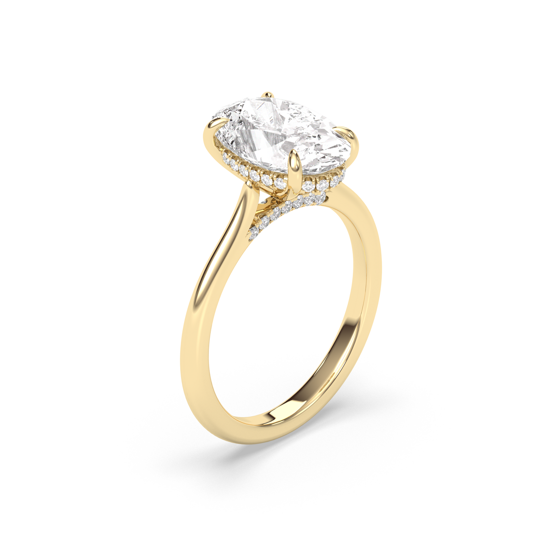 Marquise Shaped Three Stone Lab Grown Diamond Engagement Ring