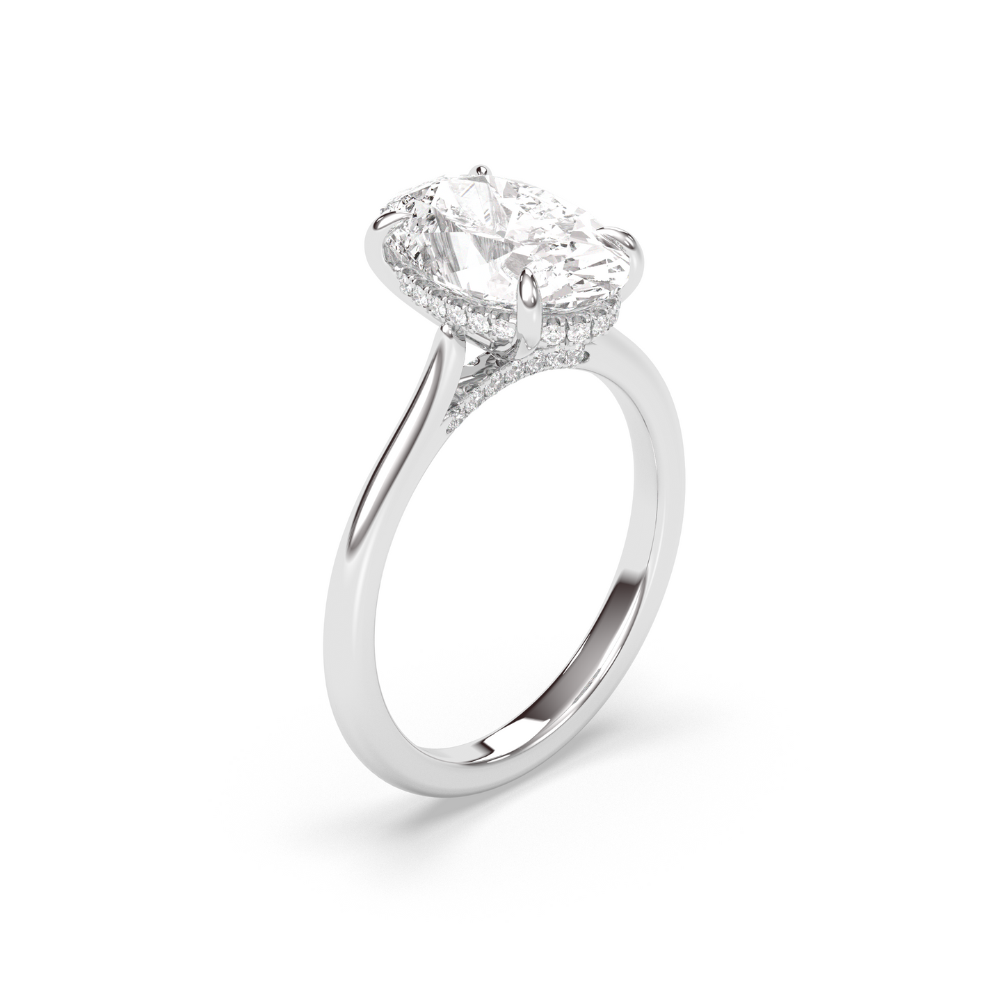 Marquise Shaped Three Stone Lab Grown Diamond Engagement Ring