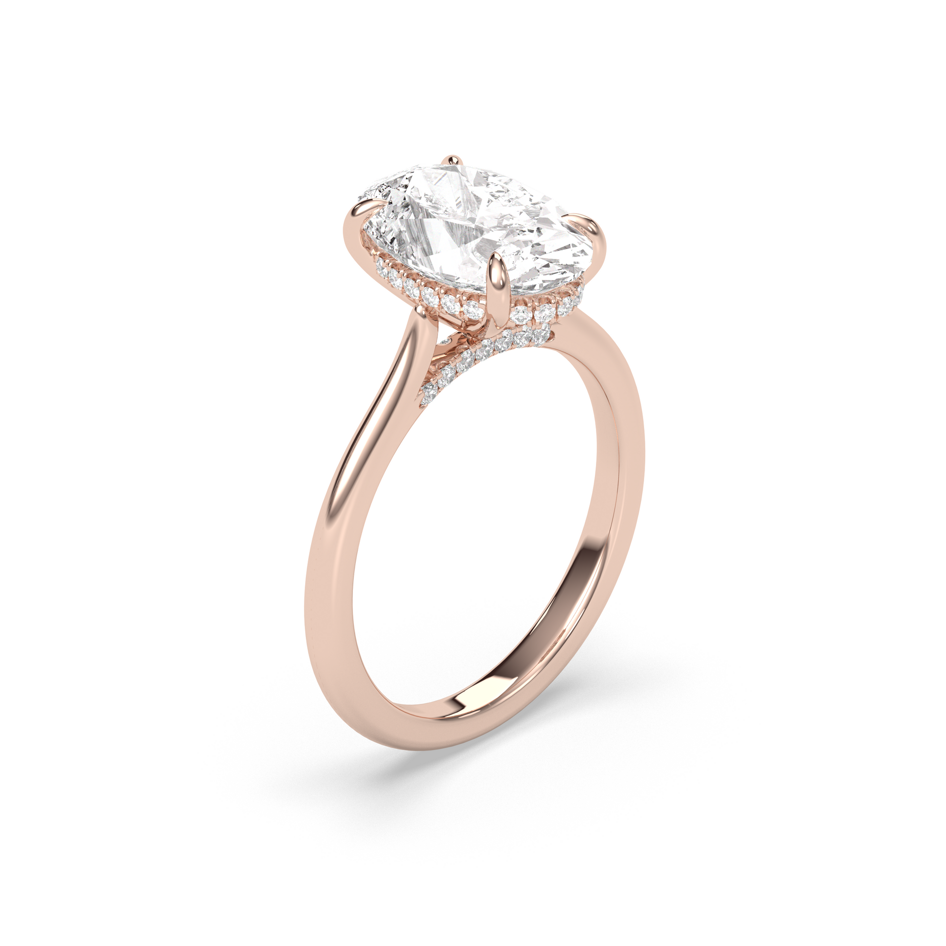 Marquise Shaped Three Stone Lab Grown Diamond Engagement Ring