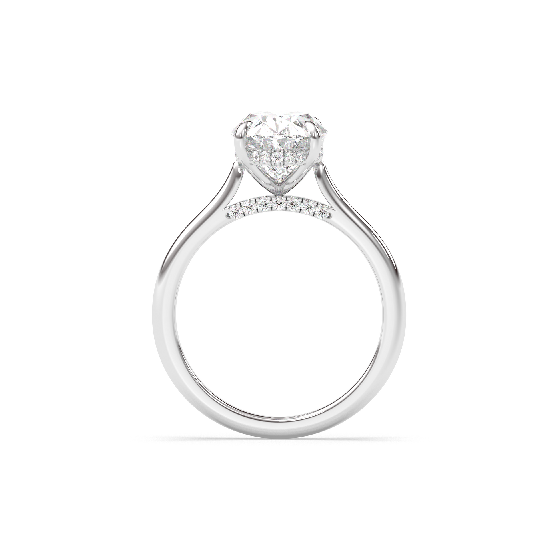Marquise Shaped Three Stone Lab Grown Diamond Engagement Ring