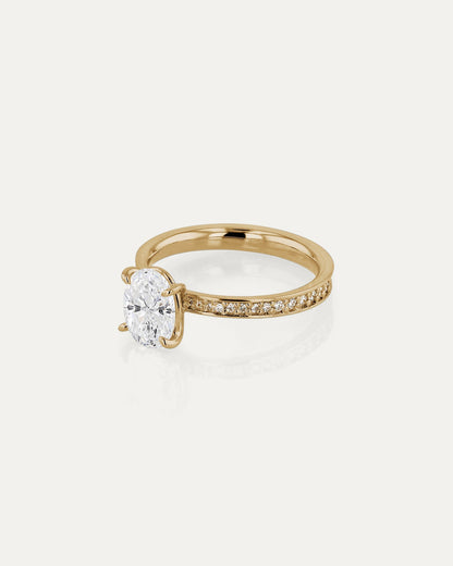 Marquise Shaped Three Stone Lab Grown Diamond Engagement Ring