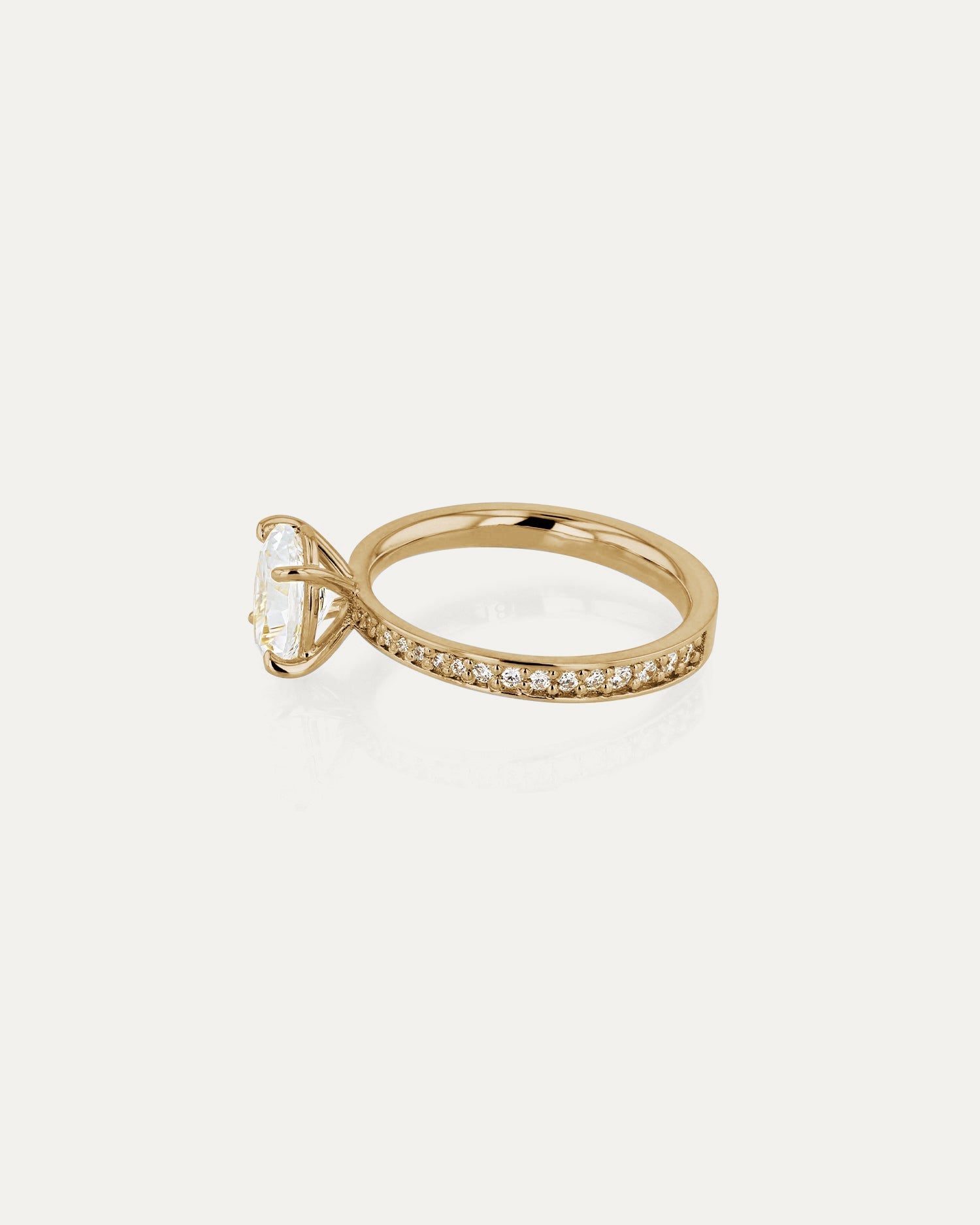 Marquise Shaped Three Stone Lab Grown Diamond Engagement Ring