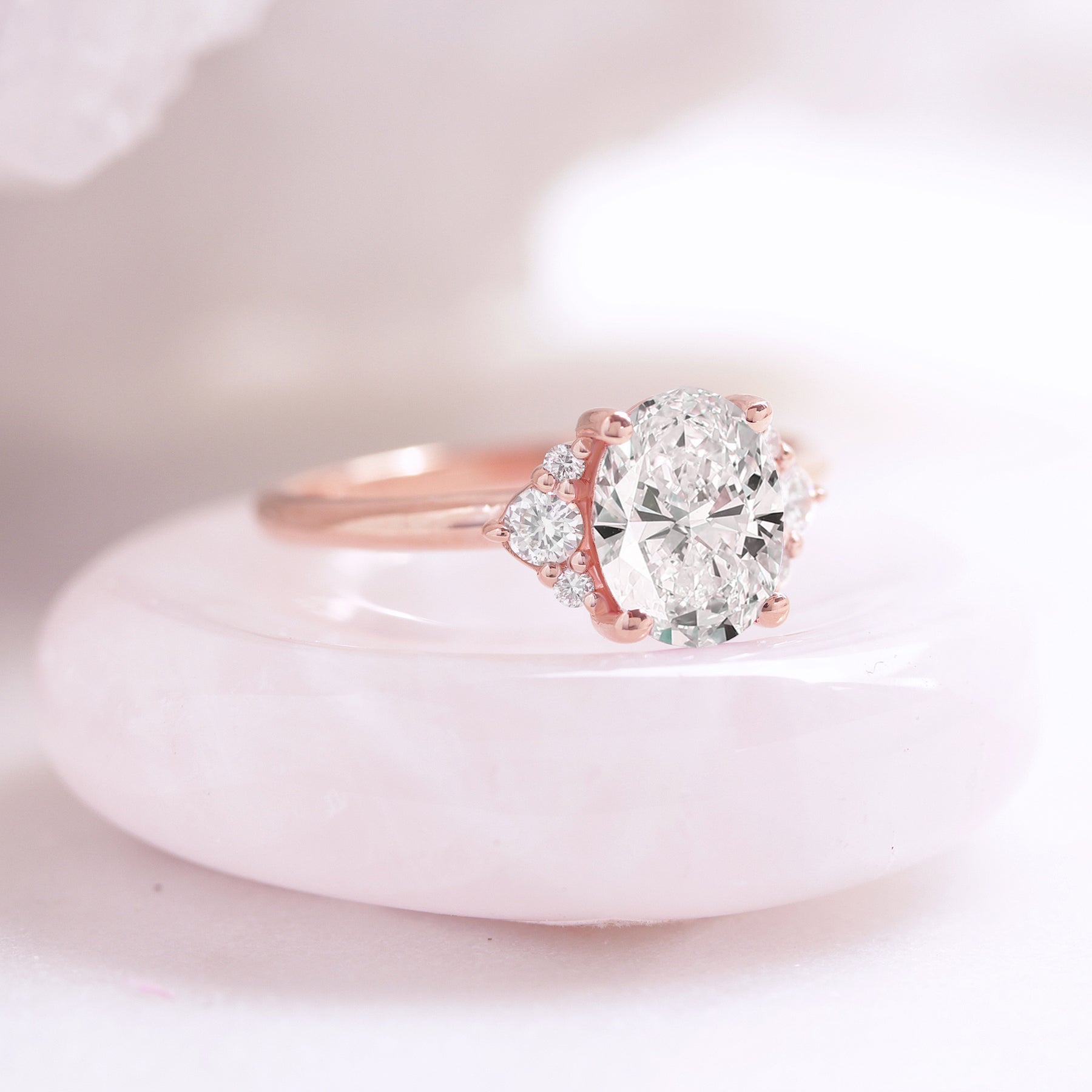 2.9 Carats Emerald Pave Styled Moissanite Engagement Ring