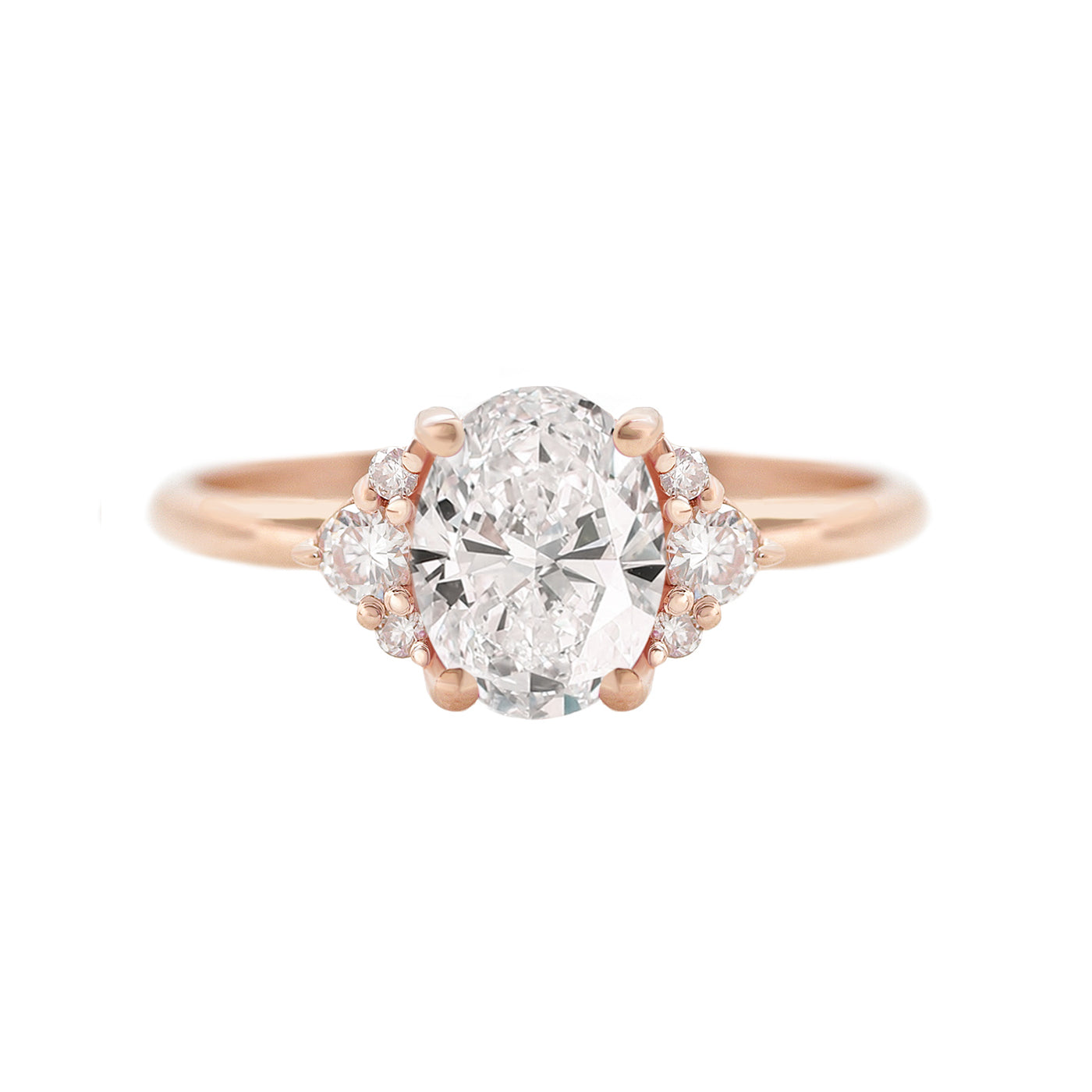 2.9 Carats Emerald Pave Styled Moissanite Engagement Ring