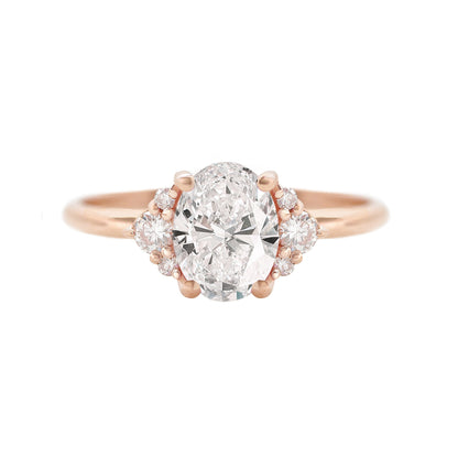 2.9 Carats Emerald Pave Styled Moissanite Engagement Ring