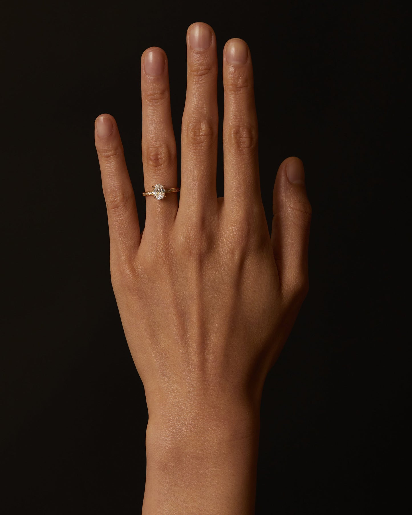 Marquise Shaped Three Stone Lab Grown Diamond Engagement Ring