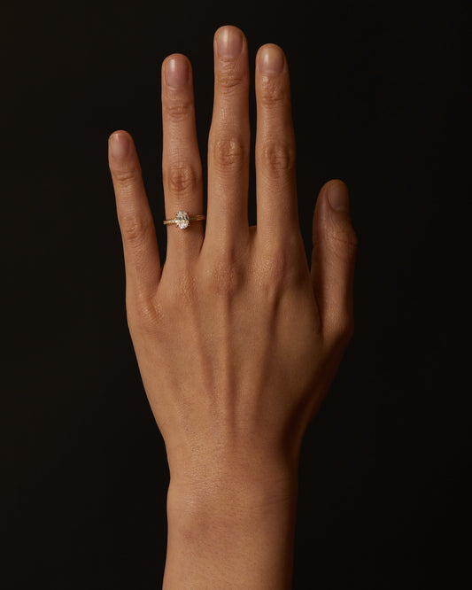 Marquise Shaped Three Stone Lab Grown Diamond Engagement Ring